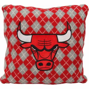 Chicago Bulls Knit Argyle Pillow