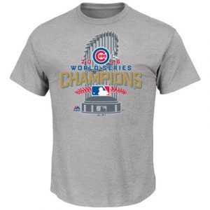 Chicago Cubs Majestic 2016 World Series Champions Locker Room T-Shirt – Gray